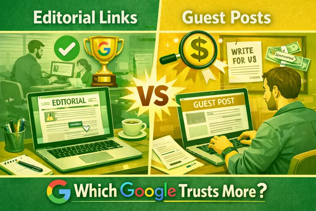 Editorial Links vs. Guest Posts: Which Google Trusts More? 1 Editorial Links vs. Guest Posts