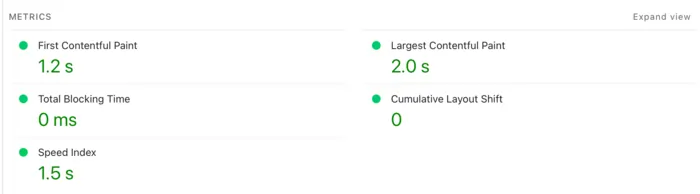 page speed mobile metrics