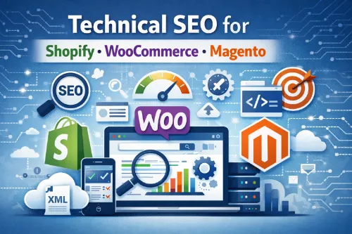 Technical SEO for Shopify, WooCommerce, and Magento