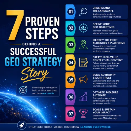 7 Proven Steps Behind a Successful GEO Strategy Story 1 successful GEO strategy